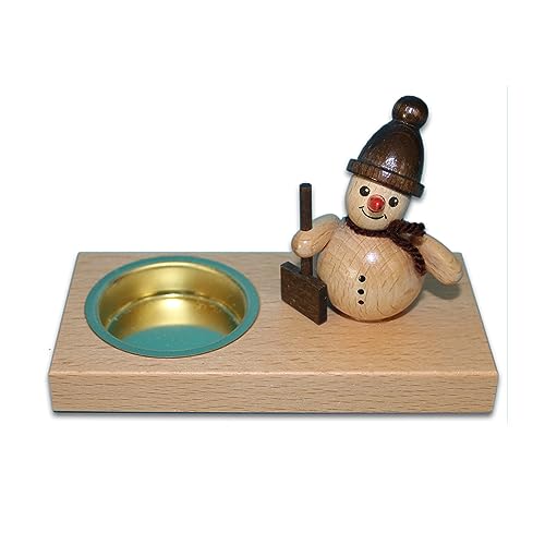 Holzwaren Egermann Leuchter aus Holz - Teelichthalter in Naturfarben mit süßem Schneemanndesign - Motiv: mit Schneeschieber - Länge: ca. 11,5 cm - Made in Germany Holzwaren Egermann Leuchter aus Holz - Teelichthalter in Naturfarben mit süßem Schneemanndesign - Motiv: mit Schneeschieber - Länge: ca. 11,5 cm - Made in Germany von Holzwaren Egermann Erzgebirge