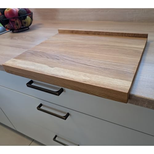 Backbrett XXL Teigbrett & Schneidebrett aus Eiche – 50×40×4 cm – Handgefertigt, massiv & perfekt geschliffen – Arbeitsplatte Holz für Teig, Brot & Gemüse von Holzwaren Rapp