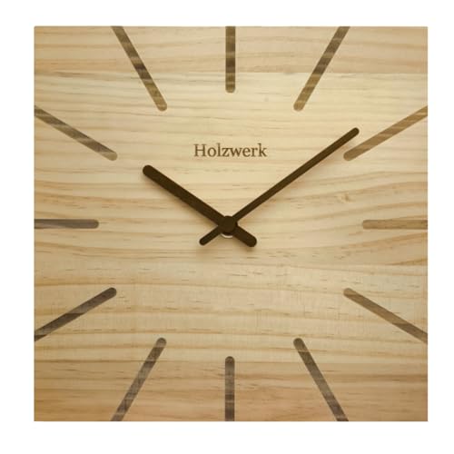 Holzwerk EBERSBERG Natur Holz Wanduhr Holz-Uhr Eckig Vintage laufleises Uhrwerk ohne Tickgeräusche Buche nahezu lautlos aus handgefertigtem Massivholz Natur 25 cm (HWN.Buche.) Holzwerk EBERSBERG Natur Holz Wanduhr Holz-Uhr Eckig Vintage laufleises Uhrwerk ohne Tickgeräusche Buche nahezu lautlos aus handgefertigtem Massivholz Natur 25 cm (HWN.Buche.) von Holzwerk Germany