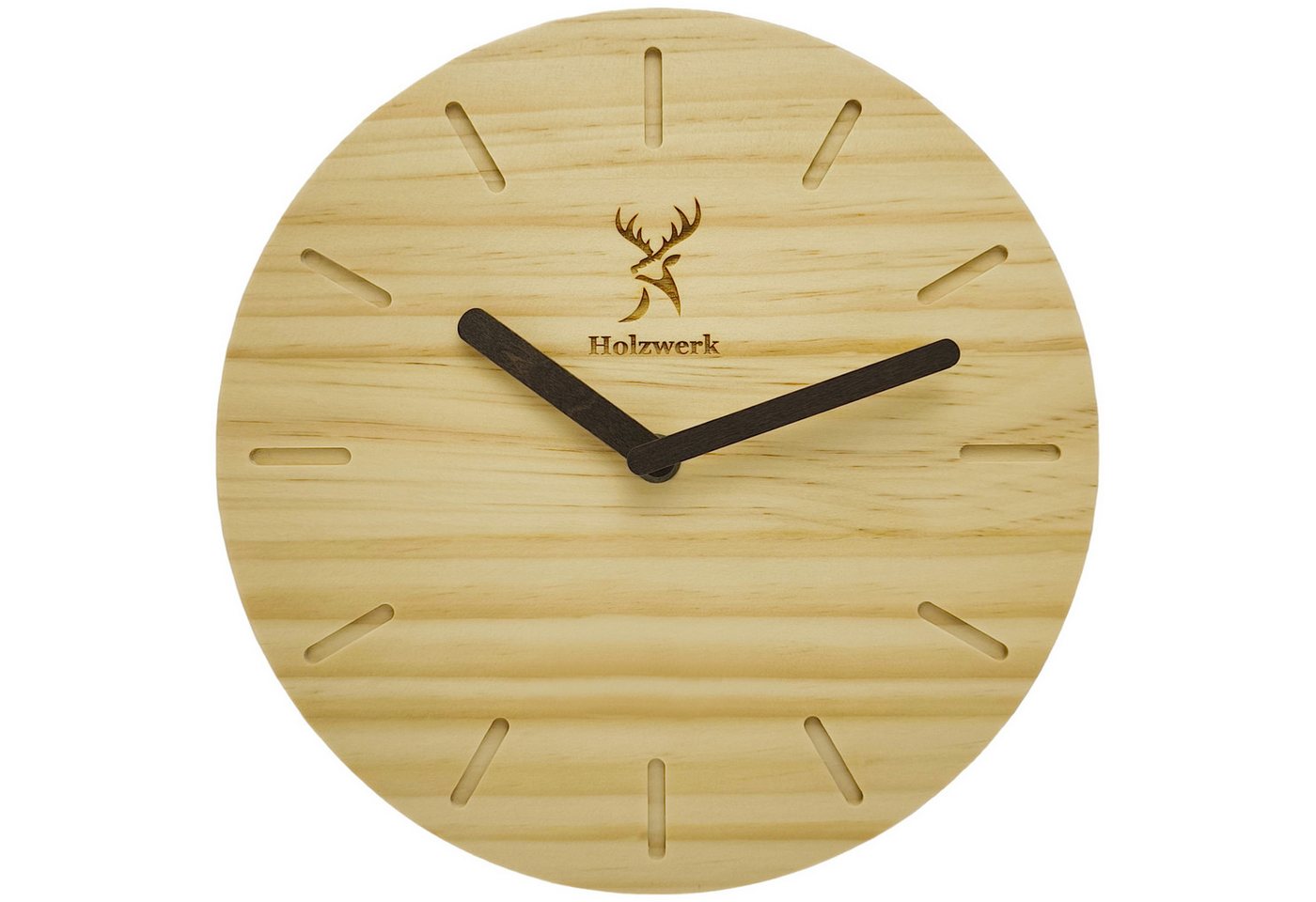 Holzwerk Wanduhr Moderne Designer Holz Quarz Wand Uhr (Nahezu lautloses Uhrwerk, analog, 25 cm) von Holzwerk