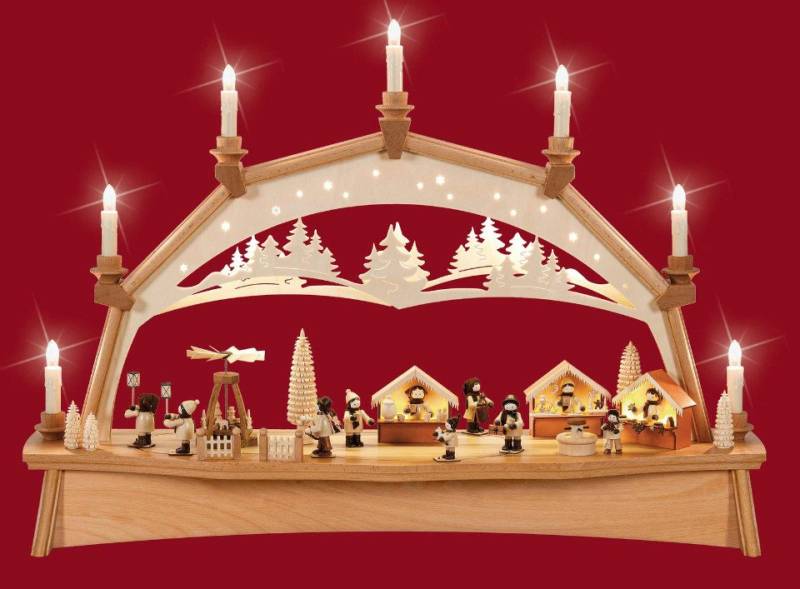 Holzwerkstatt Weisbach Lichterbogen Weisbach Lichterbogen Weihnachtsmarkt mit bewegten Figuren von Holzwerkstatt Weisbach