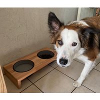 Futterstation | Hundebar Hunde Mit Keramiknäpfe Futternapf Doppelnapf von HolzwerkstattDaniel