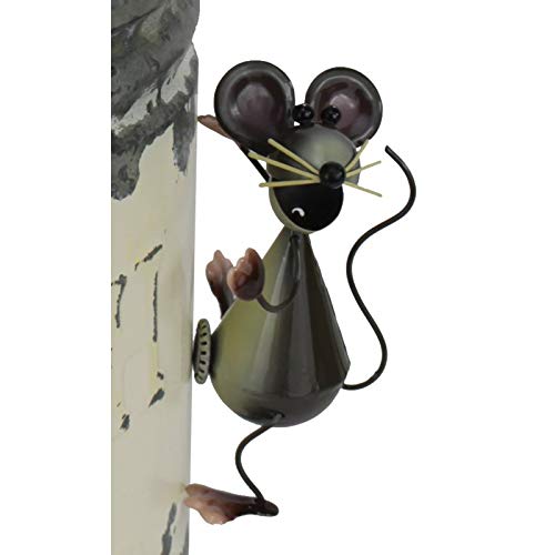 Holzwurm Dekofigur Käfer Biene Katze Maus Schnecke Kuh Eule aus Metall mit Magnetfuß, Gartenfigur, Metallfigur, Blechfigur (Maus) von Holzwurm