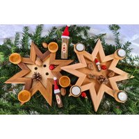 Adventskranz Aus Buchen Oder Eichenholz in Sternform Incl. Teelichter Und Glasschälchen Adventskranz Aus Buchen Oder Eichenholz in Sternform Incl. Teelichter Und Glasschälchen von HolzwurmHandwerk