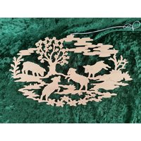 Hand-Gesägtes Fensterbild Aus Holz, Türdekoration, Wanddekoration von HolzwurmHandwerk