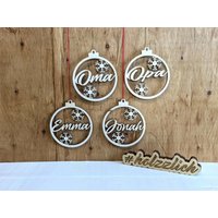 Personaliesierter Weihnachtsbaumschmuck | Tannenbaumanhänger Weihnachtsdeko Christbaum Familie von Holzzlich