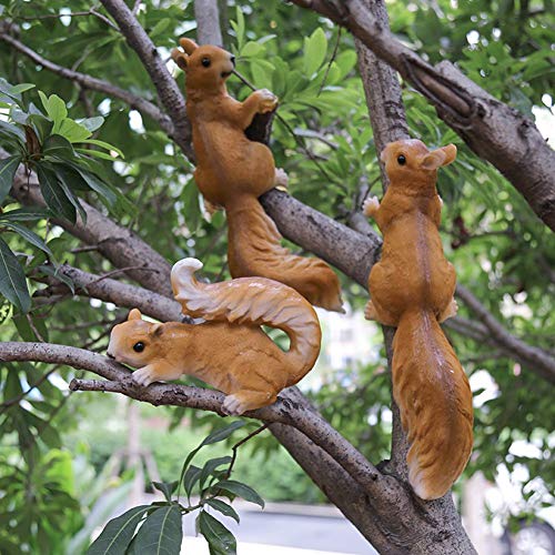 HomDSim Eichhörnchen auf einen Baum Garten Tourist Baum Hugger Outdoor Baum Skulptur Geschenke und Garten Dekor Eichhörnchen Kletterbaum Hugger für Bäume Harz Statuen Ornamente von HomDSim