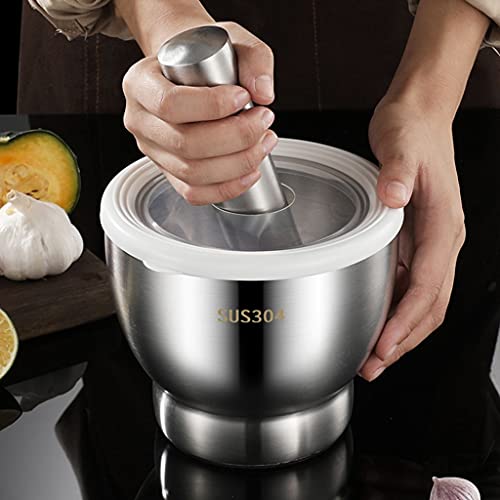 HomDSim Mörser und Stößel-Set, 12,7 cm, große Kapazität, Edelstahl, schwer poliert, verbesserte Leistung, Gewürzmühle mit Deckel HomDSim Mörser und Stößel-Set, 12,7 cm, große Kapazität, Edelstahl, schwer poliert, verbesserte Leistung, Gewürzmühle mit Deckel von HomDSim