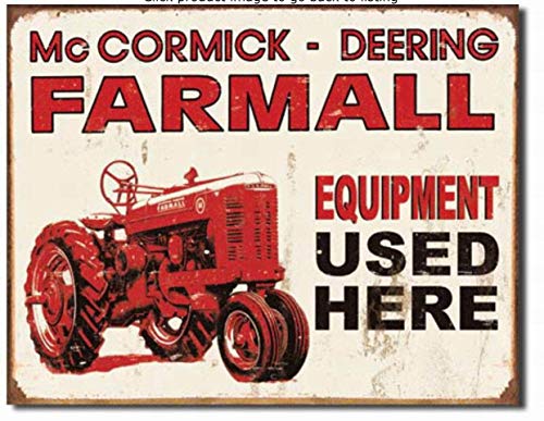 HomDeo Metallschilder Wanddekoration Blechschild personalisierbar 20,3 x 30,5 cm Vintage Retro Farmall User Here Traktor Farm Home Garage von HomDeo