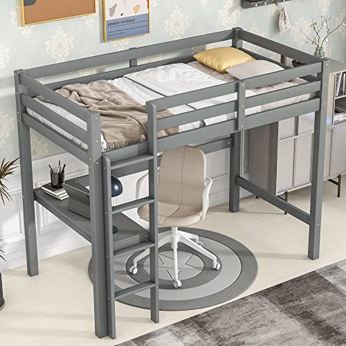 HomSof Doppelbett mit integriertem Schreibtisch, Grau HomSof Doppelbett mit integriertem Schreibtisch, Grau von HomSof