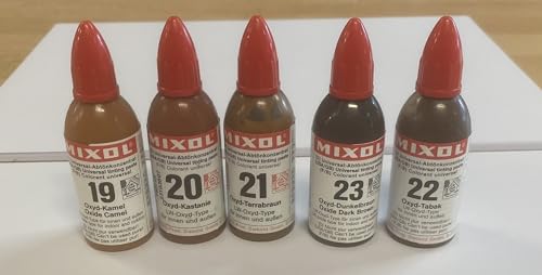 Homa Mixol Set Braun 5 x 20ml Nr. 19, 20, 21, 22, 23, Universal Abtönkonzentrat. von Homa