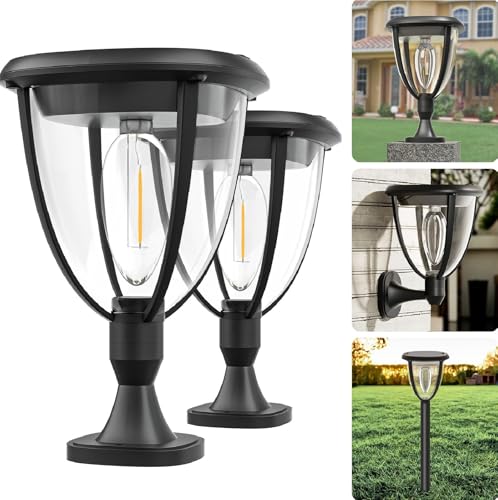 HomaVida Solarlampen für Außen Garten, Solar Wandleuchte Aussen mit 2 Modi, IP65 Wasserdicht Außenlampe, Wassserdicht Solar Garten Deko für Hof, Fence, Korridor, Balkon, 2 Stück von HomaVida