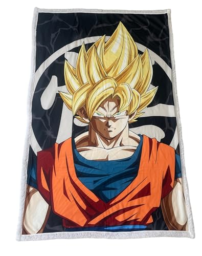 Hômadict Plaid Sherpa 100X150 cm Dragon Ball Sangoku SAIYEN 2 von Hômadict