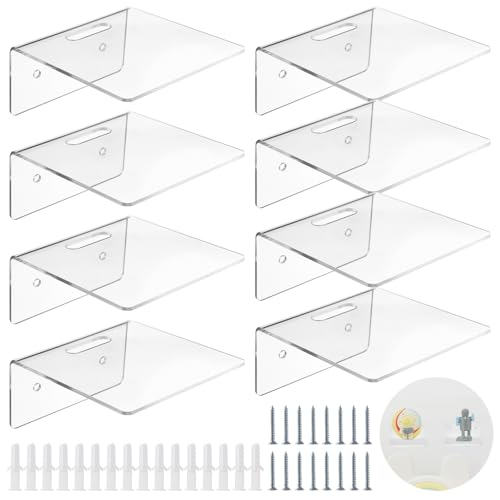 Homaisson 8 Stück Acryl Schweberegale, klare Wandregale für Lagerung und Display, kleine Wandregale, inklusive Schrauben und Kunststoffclips für einfache Installation Homaisson 8 Stück Acryl Schweberegale, klare Wandregale für Lagerung und Display, kleine Wandregale, inklusive Schrauben und Kunststoffclips für einfache Installation von Homaisson