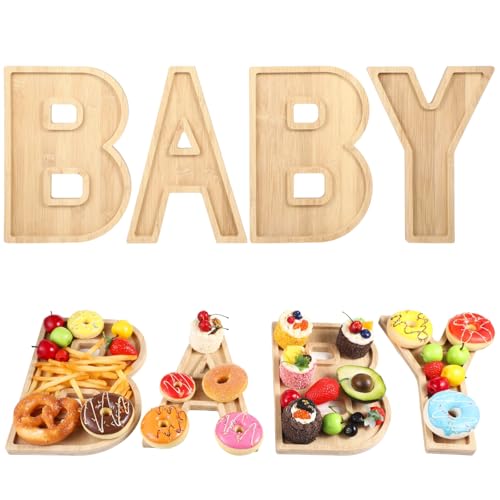 Obsttabletts mit Baby-Buchstaben-Design, 27,9 cm, befüllbar, Zahlenform, Serviertabletts, 4 Stück Obsttabletts mit Baby-Buchstaben-Design, 27,9 cm, befüllbar, Zahlenform, Serviertabletts, 4 Stück von Homaisson