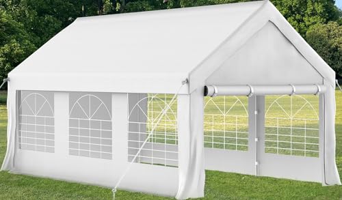 Homall Partyzelt 3x6 m,Metall Gestell Gartenzelt,Pavillon Wasserdicht 560g/m² PE-Plane,Zelt Stabil-18 Bodenhaken 4 Windfesten Seilen,UV-Schutz 50+Große Luxus Hochzeitszelt Gartenpavillon18m²,Weiß von Homall