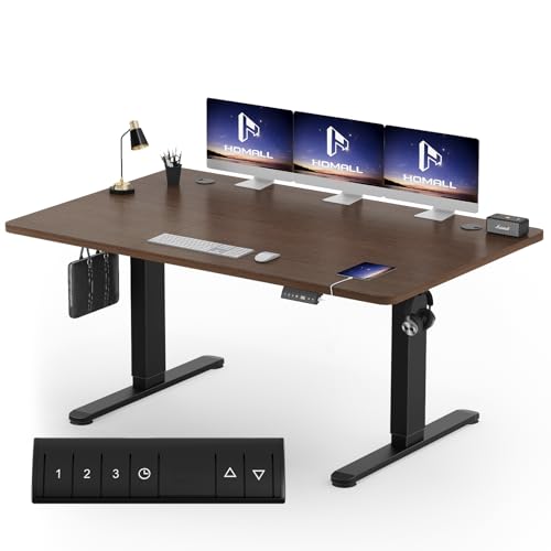 Homall Höhenverstellbarer Schreibtisch 160x80 cm, Schreibtisch Höhenverstellbar, Elektrischer Schreibtisch mit Vierteilige Tischplatte, Computertisch mit Memory Funktion,Standing Desk von Homall