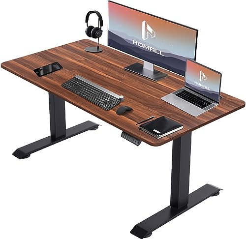 Homall 120x60 cm Höhenverstellbarer Elektrisch Schreibtisch, Stufenlos Höhenverstellbarer Tisch mit Vierteilige Tischplatte, Ergonomischer Computertisch für Office mit Memory Funktion von Homall