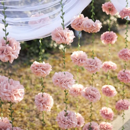 Homarkable 4 Stück Seidenpapier-Pom-Pom-Girlanden, Papierblumen für Geburtstagsdekorationen, Babypartys, Hochzeiten, Verlobungen, Brautpartys, Frühlings- und Sommerparty-Dekorationen von Homarkable