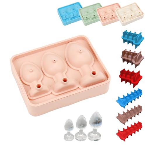 Homaskylynn Butt Plug Ice Mold, Butt Penis Plug Ice Cube Tray, Anal Plug Ice Mold, Butt Plug Ice Maker, Personalized Ice Cube Mold with Lid, Adult Prank Silicone Ice Cube Tray for Stanley Cup(A-Pink) von Homaskylynn