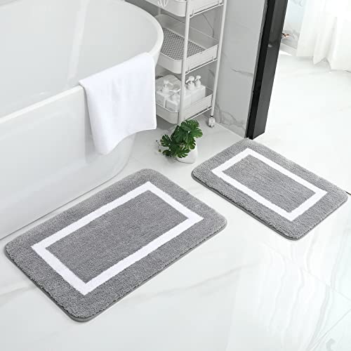 Homaxy Badezimmerteppich Set rutschfest Badematten Set 2 teilig Weiche Mikrofaser Flauschige Badteppich Badvorleger Set 2 teilig – 40 x 60 cm+ 50 x 76 cm, Grau Homaxy Badezimmerteppich Set rutschfest Badematten Set 2 teilig Weiche Mikrofaser Flauschige Badteppich Badvorleger Set 2 teilig – 40 x 60 cm+ 50 x 76 cm, Grau von Homaxy