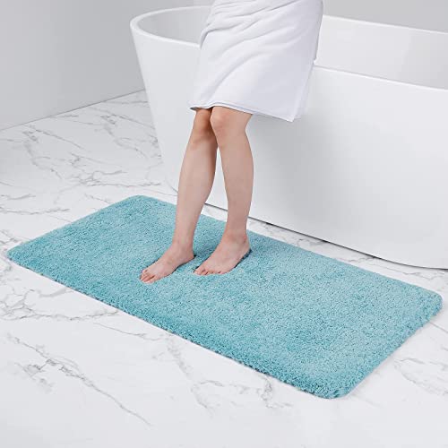 Homaxy Badezimmerteppich rutschfest Waschbar Badematte Weich Flauschig Badteppich Shaggy Hochflor Mikrofaser Badvorleger – 60 x 120 cm, Hellblau Homaxy Badezimmerteppich rutschfest Waschbar Badematte Weich Flauschig Badteppich Shaggy Hochflor Mikrofaser Badvorleger – 60 x 120 cm, Hellblau von Homaxy