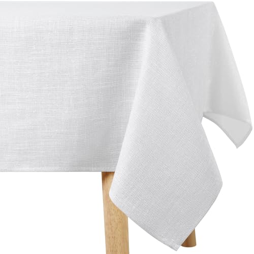 Homaxy Glitzer Tischdecke Abwaschbar Leinenoptik Rechteckig 140x200cm Tischtuch Wasserabweisend mit Lotuseffekt Fleckschutz Tischwäsche für Wohnzimmer, Esszimmer, Party, Weiß Homaxy Glitzer Tischdecke Abwaschbar Leinenoptik Rechteckig 140x200cm Tischtuch Wasserabweisend mit Lotuseffekt Fleckschutz Tischwäsche für Wohnzimmer, Esszimmer, Party, Weiß von Homaxy