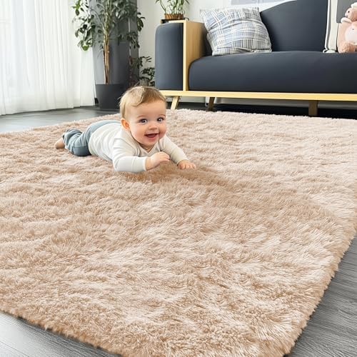 Homaxy Hochflor Flauschig Teppich Anti-Rutsch Unterseite Waschbar Groß Teppiche fürs Wohnzimmer, Kinderzimmer, Schlafzimmer - 200 x 280 cm, Beige Homaxy Hochflor Flauschig Teppich Anti-Rutsch Unterseite Waschbar Groß Teppiche fürs Wohnzimmer, Kinderzimmer, Schlafzimmer - 200 x 280 cm, Beige von Homaxy