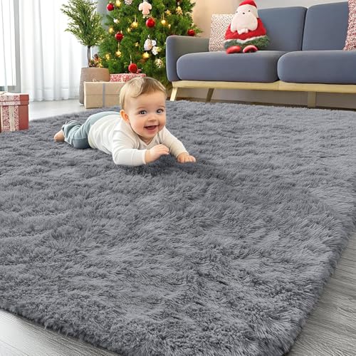 Homaxy Hochflor Flauschig Teppich Anti-Rutsch Unterseite Waschbar Groß Teppiche fürs Wohnzimmer, Kinderzimmer, Schlafzimmer - 240 x 340 cm, Grau Homaxy Hochflor Flauschig Teppich Anti-Rutsch Unterseite Waschbar Groß Teppiche fürs Wohnzimmer, Kinderzimmer, Schlafzimmer - 240 x 340 cm, Grau von Homaxy