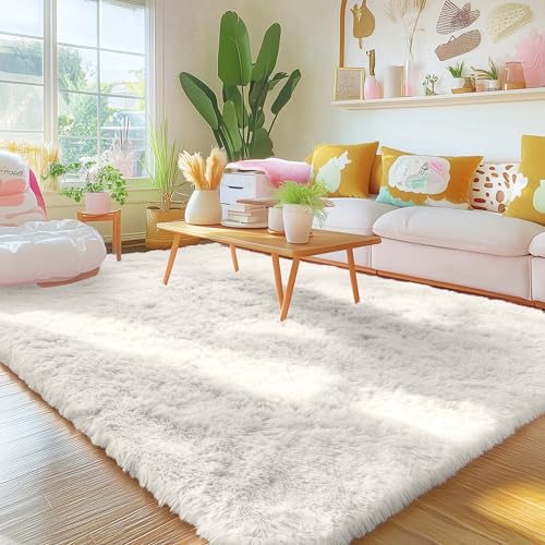 Homaxy Hochflor Flauschig Teppich Anti-Rutsch Unterseite Waschbar Teppiche fürs Wohnzimmer, Kinderzimmer, Schlafzimmer - 120 x 160 cm, Creme Homaxy Hochflor Flauschig Teppich Anti-Rutsch Unterseite Waschbar Teppiche fürs Wohnzimmer, Kinderzimmer, Schlafzimmer - 120 x 160 cm, Creme von Homaxy