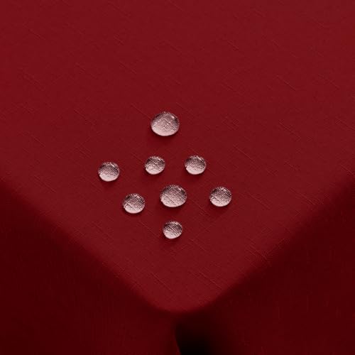 Homaxy Leinendeckeoptik Tischdecke Abwaschbar Eckig 80x80cm, Tischtuch Leinendecke Wasserabweisend Abwischbare, Lotuseffekt Schmutzabweisend Tischwäsche Tafeldecke, Rot von Homaxy