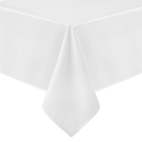 Homaxy Leinendeckeoptik Tischdecke Abwaschbar Eckig 100x140cm, Tischtuch Leinendecke Wasserabweisend Abwischbare, Lotuseffekt Schmutzabweisend Tischwäsche Tafeldecke, Weiß von Homaxy
