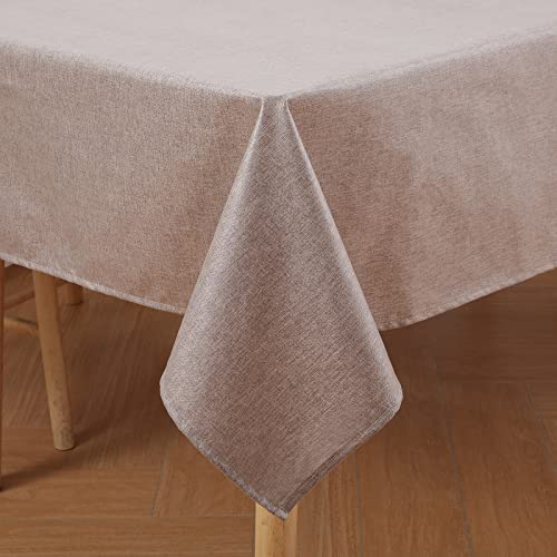 Homaxy Leinenoptik Tischdecke Abwaschbar Lotuseffekt Eckig 140 x 200 cm Tischtuch Leinendecke Wasserabweisend Tafeldecke Tischwäsche Fleckschutz, Leinen von Homaxy