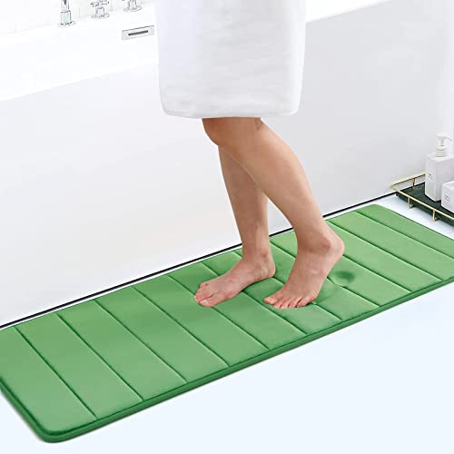 Homaxy Memory Foam Badezimmer Badeteppiche Saugfähige Rutschfester Badvorleger Waschbar Badematte - 43 x 120 cm, Grün von Homaxy