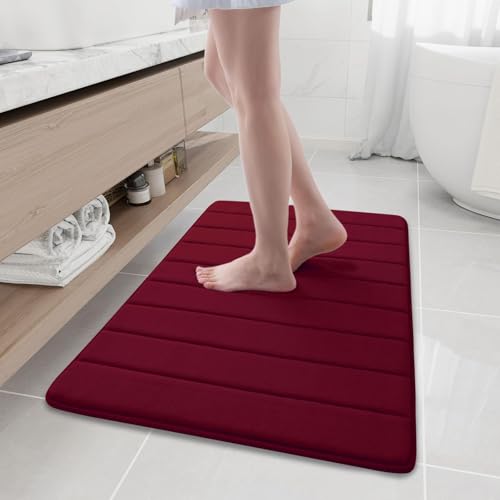 Homaxy Memory Foam Badezimmer Badeteppiche Saugfähige Rutschfester Badvorleger Waschbar Badematte - 60 x 90 cm, Weinrot Homaxy Memory Foam Badezimmer Badeteppiche Saugfähige Rutschfester Badvorleger Waschbar Badematte - 60 x 90 cm, Weinrot von Homaxy