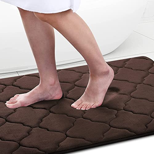 Homaxy Memory Foam Badezimmerteppich Rutschfest Badematte Weich Badteppich Saugfähige Badvorleger Waschbar Pflegeleichte Duschvorleger - 60 x 120 cm, Braun von Homaxy
