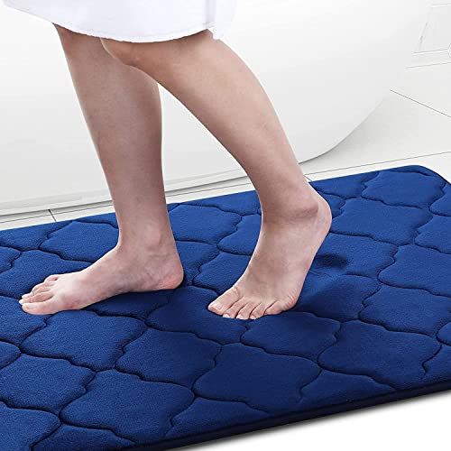 Homaxy Memory Foam Badezimmerteppich rutschfest Badematte Weich Badteppich Saugfähige Badvorleger Waschbar Pflegeleichte Duschvorleger - 60 x 120 cm, Marineblau von Homaxy