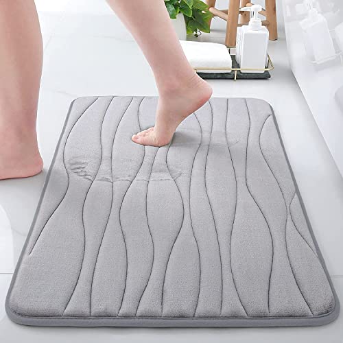 Homaxy Memoryschaum Badezimmerteppich Weich Badematte rutschfest Badvorleger Saugfähige Badteppich Waschbar Duschvorleger - Grau, 60 x 120 cm von Homaxy