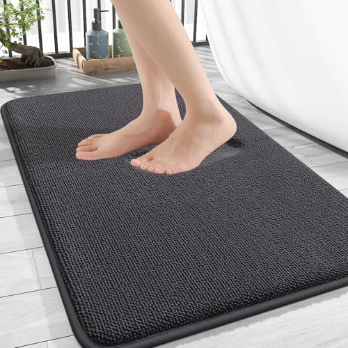 Homaxy Memoryschaum Badezimmerteppich Weich Badematte rutschfest Waschbar Dick Badteppich Saugfähig Badvorleger Bad Teppich Duschvorleger für Badezimmer - 40x60 cm, Dunkelgrau Homaxy Memoryschaum Badezimmerteppich Weich Badematte rutschfest Waschbar Dick Badteppich Saugfähig Badvorleger Bad Teppich Duschvorleger für Badezimmer - 40x60 cm, Dunkelgrau von Homaxy