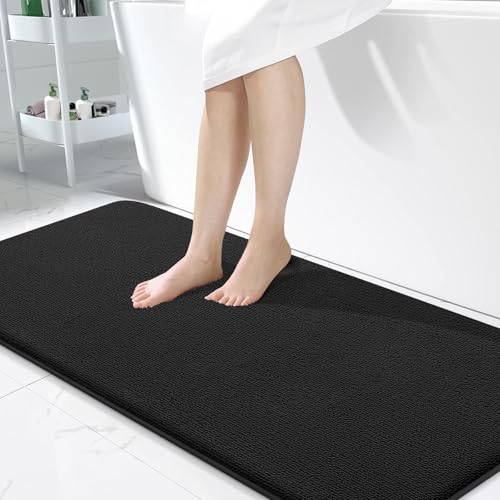 Homaxy Memoryschaum Badezimmerteppich Weich Badematte rutschfest Waschbar Dick Badteppich Saugfähig Badvorleger Bad Teppich Duschvorleger für Badezimmer - 60x120 cm, Schwarz Homaxy Memoryschaum Badezimmerteppich Weich Badematte rutschfest Waschbar Dick Badteppich Saugfähig Badvorleger Bad Teppich Duschvorleger für Badezimmer - 60x120 cm, Schwarz von Homaxy