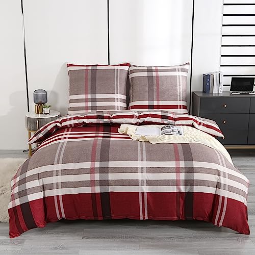 Homaxy Mikrofaser Bettwäsche 155x220cm mit Reißverschluss 2 teilig Weiche Bettbezug Set Gestreift Wendebettwäsche, 1 Kopfkissenbezug 80x80 cm (Style 4) von Homaxy