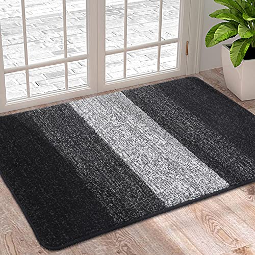 Homaxy Schmutzfangmatte Innen, rutschfeste Fußmatte, Maschinenwaschbare Robust Fussmatte Saugstarke Türmatte für Hund, Eingang, Haustür (50 x 80 cm, Schwarz) von Homaxy