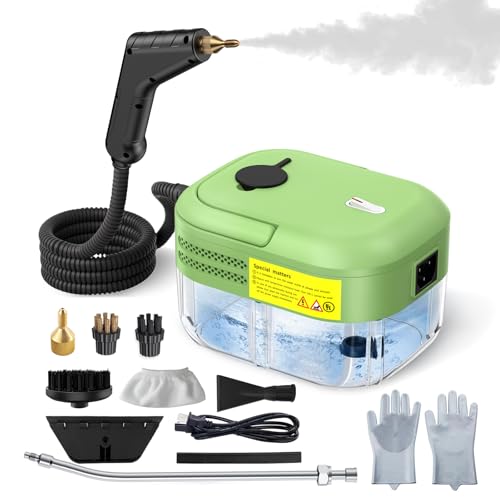 Dampfreiniger Handgerät, 2200W Tragbarer Steam Cleaner für alles, Handdampfreiniger mit 9 Aufsätzen, 1200ML Tank, für Küche, Auto, Fenster, Sofas, Böden von Hombasing