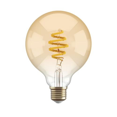 Hombli Smarte Glühbirne | E27 Dimmbares Warmweißes Licht, 1800-2700K CCT | 5.5W Filament, G95 300 Lumen | Einfache Installation | Sprachsteuerung mit App-Funktion, Kompatibel mit Google, Alexa & Siri von Hombli