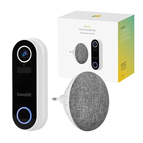 Hombli Smart Funk Türklingel mit Chime 2 mit Gegensprechfunktion | 140° Winkel Kamera mit HD 1080p Video | Bewegungserfassung & Nachtsicht | 2,4GHz WLAN | MicroSD, Cloud Speicher | IP65 Wasserschutz Hombli Smart Funk Türklingel mit Chime 2 mit Gegensprechfunktion | 140° Winkel Kamera mit HD 1080p Video | Bewegungserfassung & Nachtsicht | 2,4GHz WLAN | MicroSD, Cloud Speicher | IP65 Wasserschutz von Hombli