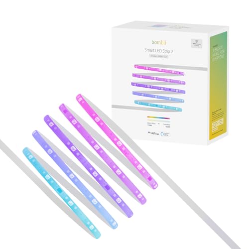Hombli Smart LED Lichtstreifen – 5 m RGBIC+CCT Lichtband mit App-Steuerung via WLAN – Innenbeleuchtung – dimmbar – einstellbare Farbtemperatur – 24V – inkl. Netzteil Hombli Smart LED Lichtstreifen – 5 m RGBIC+CCT Lichtband mit App-Steuerung via WLAN – Innenbeleuchtung – dimmbar – einstellbare Farbtemperatur – 24V – inkl. Netzteil von Hombli