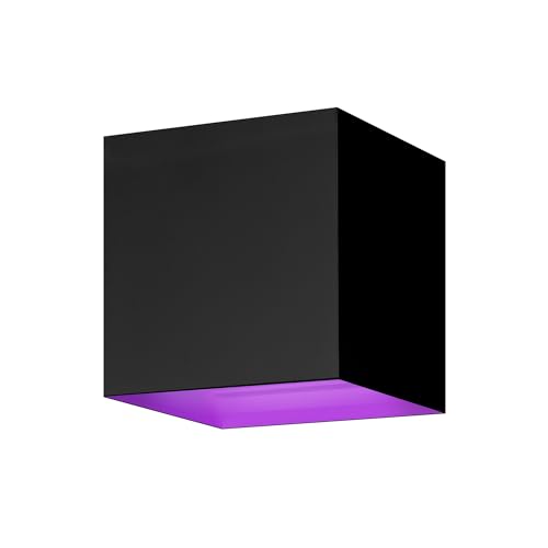 Hombli Smart LED Wandleuchte für innen und außen - dimmbarer Lichtwürfel modern, Abstrahlwinkel einstellbar, via WiF, Bluetooth, RGB, CCT - Schwarz von Hombli