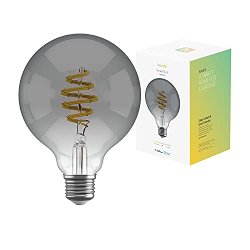 Hombli Smarte Glühbirne | E27 Dimmbares Warmweißes Licht, 1800-6500K CCT | 5.5W Filament, G95 60 Lumen | Einfache Installation | Sprachsteuerung mit App-Funktion, Kompatibel mit Google, Alexa & Siri von Hombli