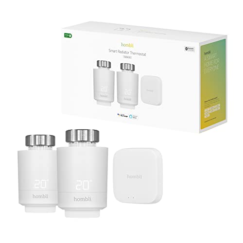 Hombli Smartes Heizkörperthermostat Starter Kit mit App-Funktion | Heizungsthermostat mit Sprachsteuerung und Bluetooth | Energiesparen | Einfache Installation | Kompatibel mit Google, Alexa und Siri von Hombli