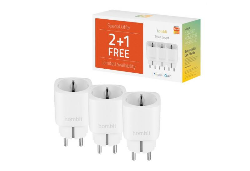 Hombli smarte Steckdose EU, 2+1 Promo Pack Smart-Home-Zubehör Hombli smarte Steckdose EU, 2+1 Promo Pack Smart-Home-Zubehör von Hombli